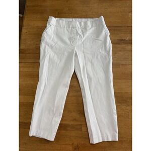 Spanx White Pull On Stretch Straight Leg Ankle Pants 1X